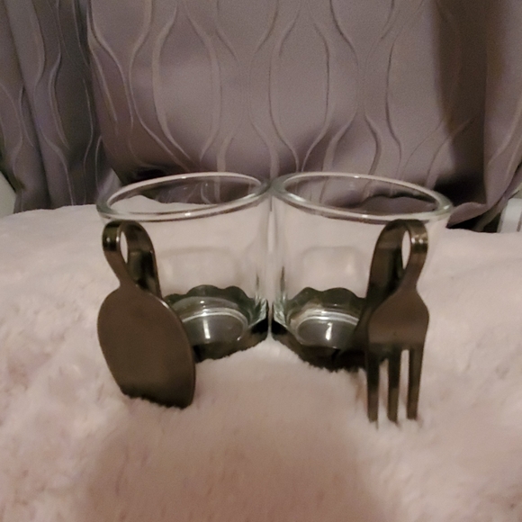 FINAL MARKDOWN Yankee Candle Fork/Spoon Votive Set - Picture 1 of 6